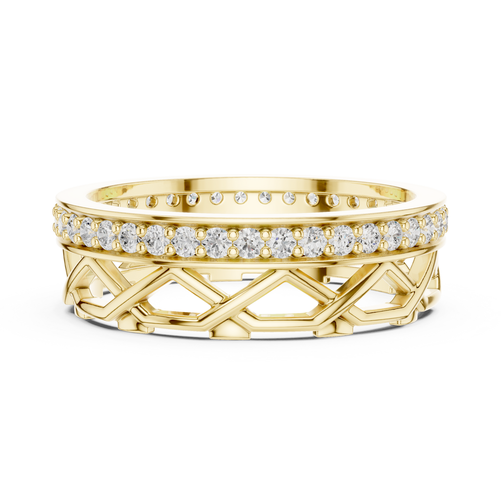 Lattice Pavé Diamond Eternity Band in 14K & 18K Gold