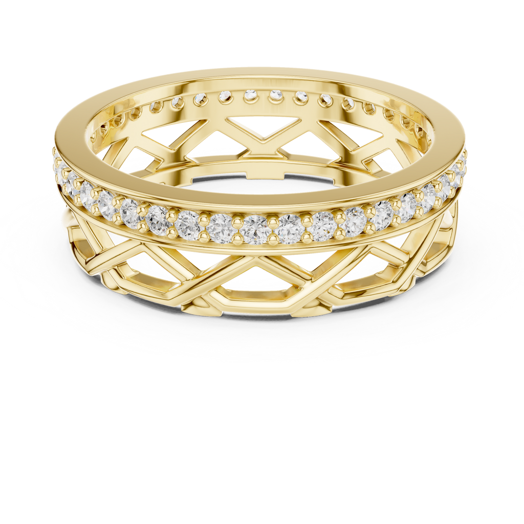 Lattice Pavé Diamond Eternity Band in 14K & 18K Gold