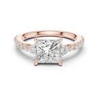 Princess Cut Three Stone Diamond Engagement Ring