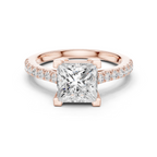 Princess Cut Pavé Diamond Engagement Ring