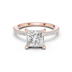 Princess Cut Pavé Diamond Engagement Ring