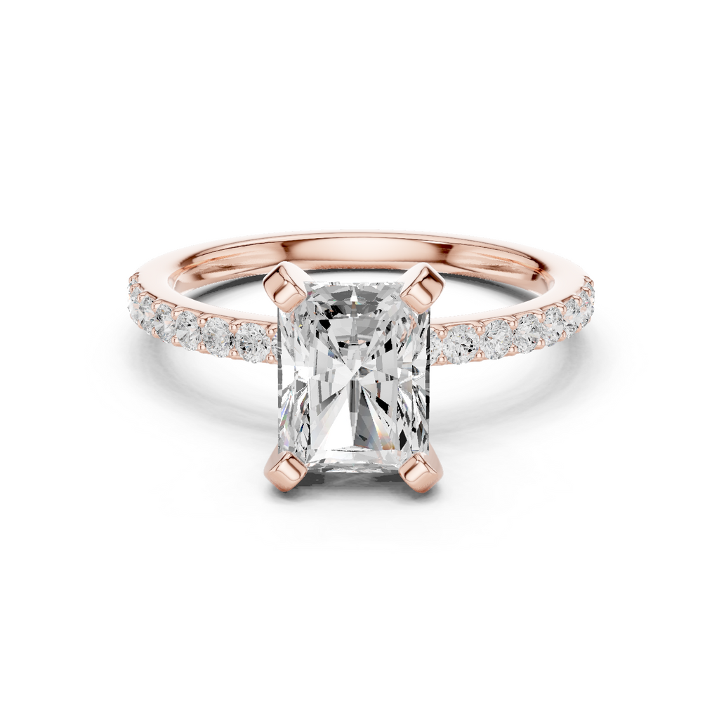 Radiant Cut Pavé Diamond Engagement Ring