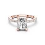 Radiant Cut Pavé Diamond Engagement Ring