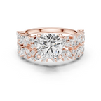 Cushion Cut Multi-Row Marquise Diamond Statement Ring