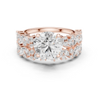 Round Cut Multi-Row Marquise Diamond Statement Ring