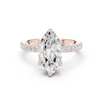 Marquise Cut Hidden Halo Pavé Engagement Ring