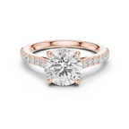 Round Cut Pavé Diamond Engagement Ring