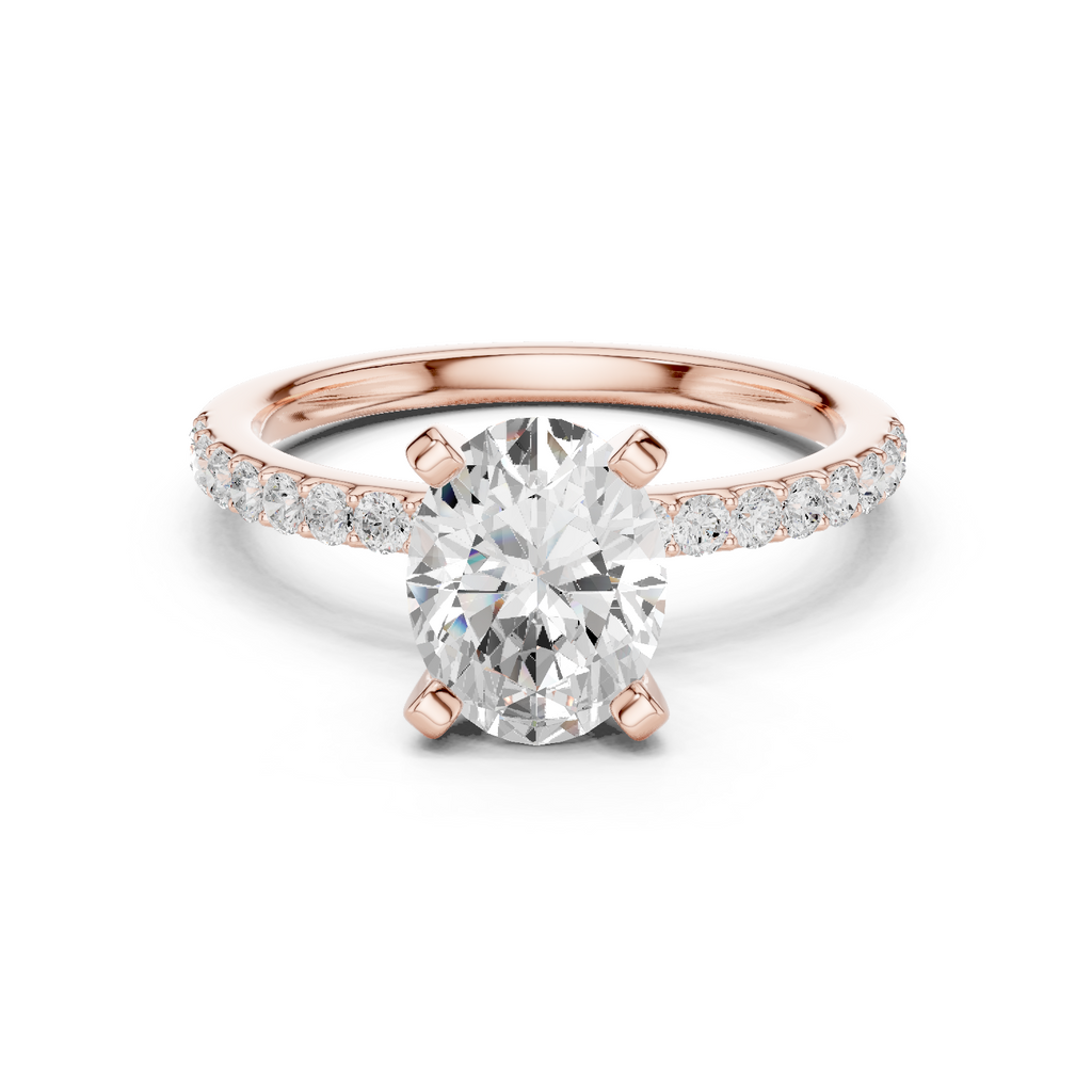 Oval Cut Pavé Diamond Engagement Ring