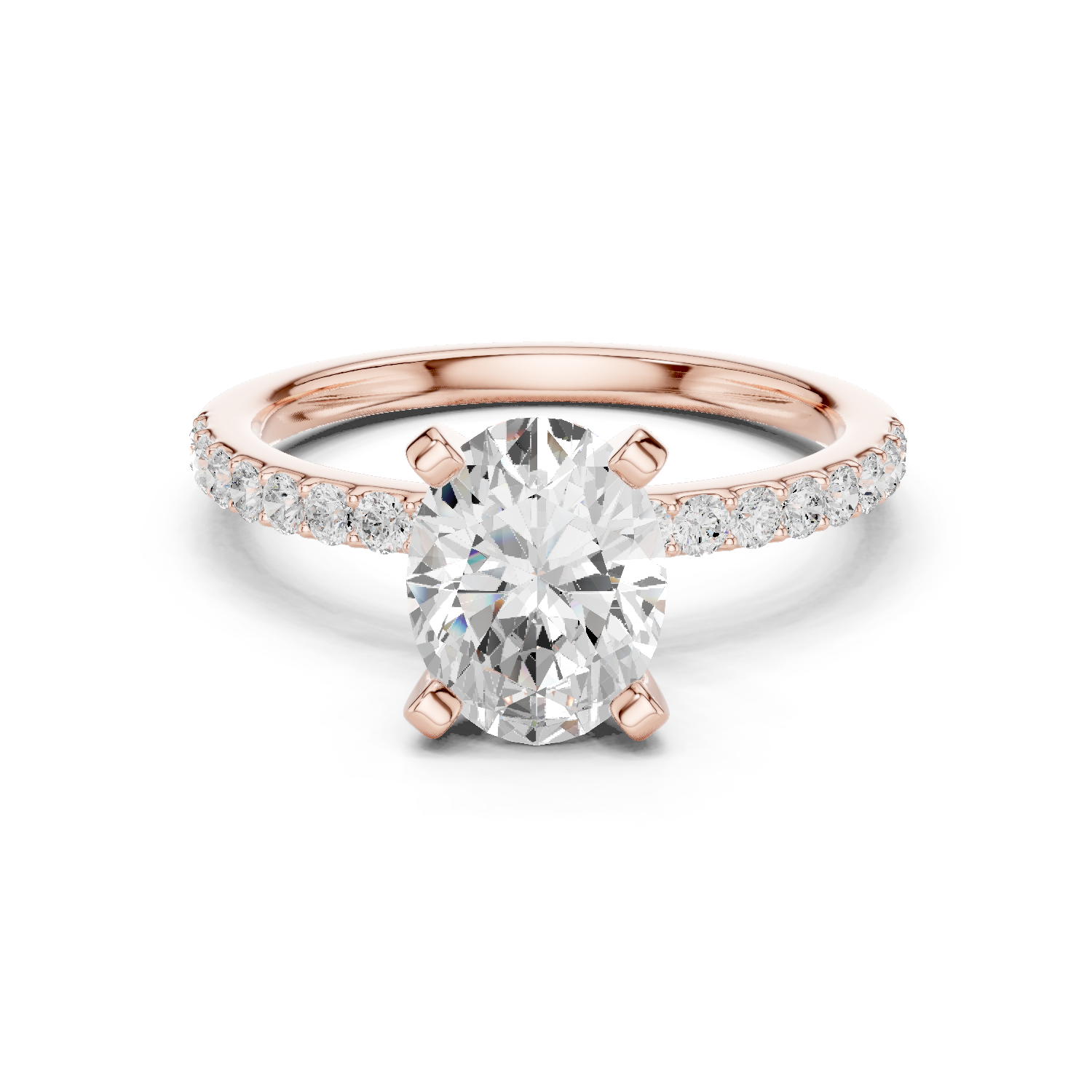 Oval Cut Pavé Diamond Engagement Ring