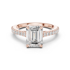 Emerald Cut Pavé Diamond Engagement Ring