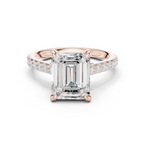 Emerald Cut Hidden Halo Diamond Engagement Ring