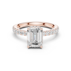 Emerald Cut Double Halo Pavé Engagement Ring