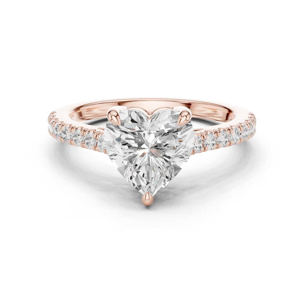 Heart Cut Pavé Diamond Engagement Ring