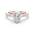 Heart Cut Pavé Diamond Engagement Ring