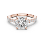 Cushion Cut Pavé Diamond Engagement Ring