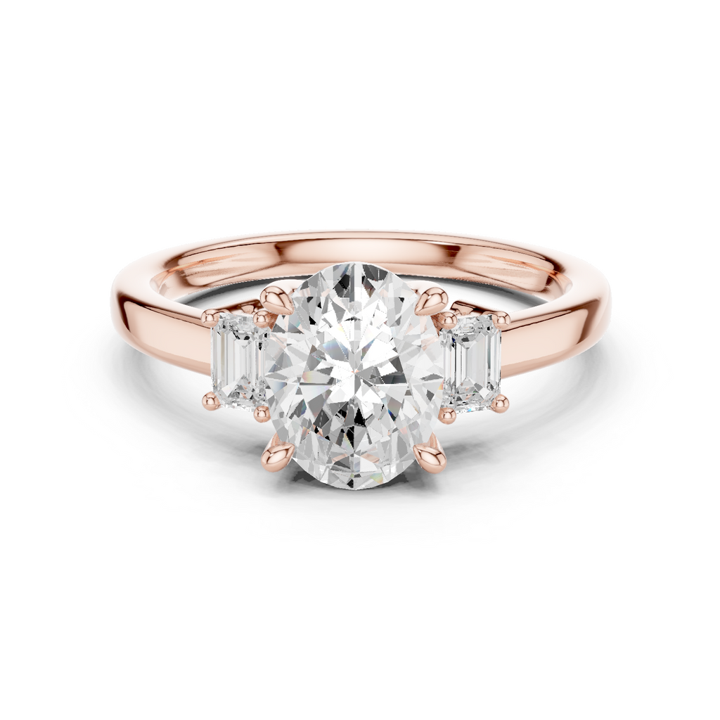 Oval Cut Three Stone Diamond Engagement Ring