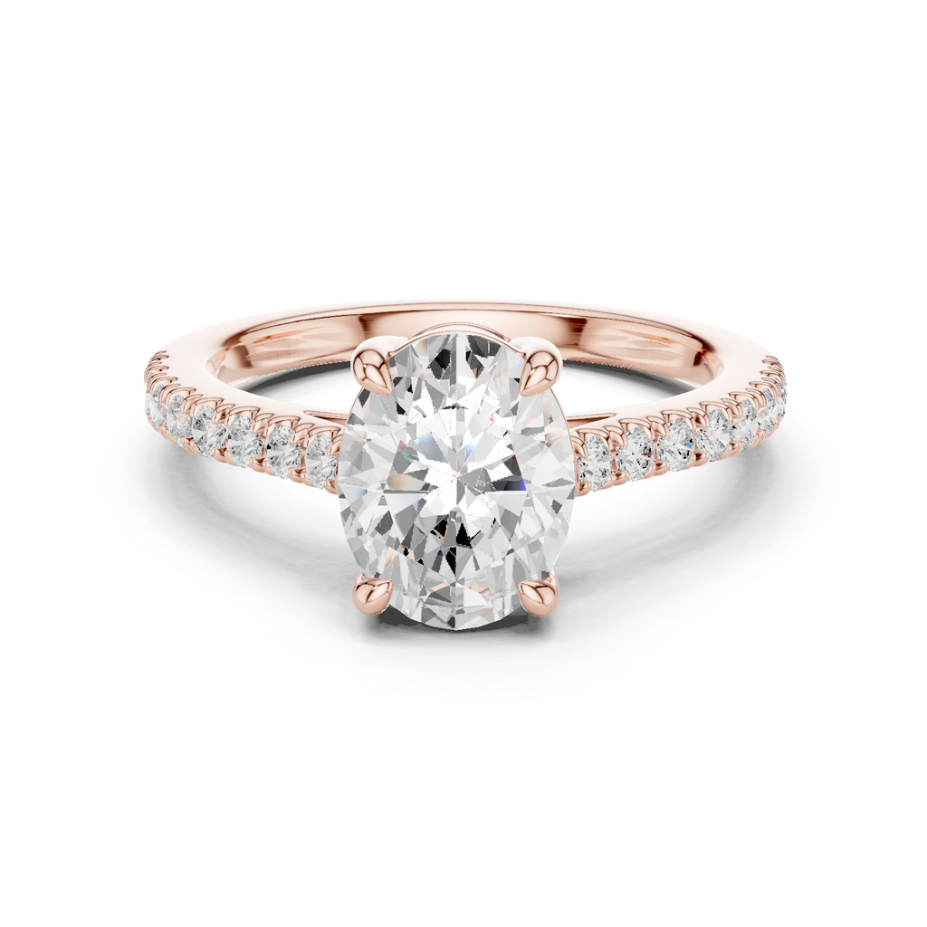 Oval Cut Pavé Diamond Engagement Ring