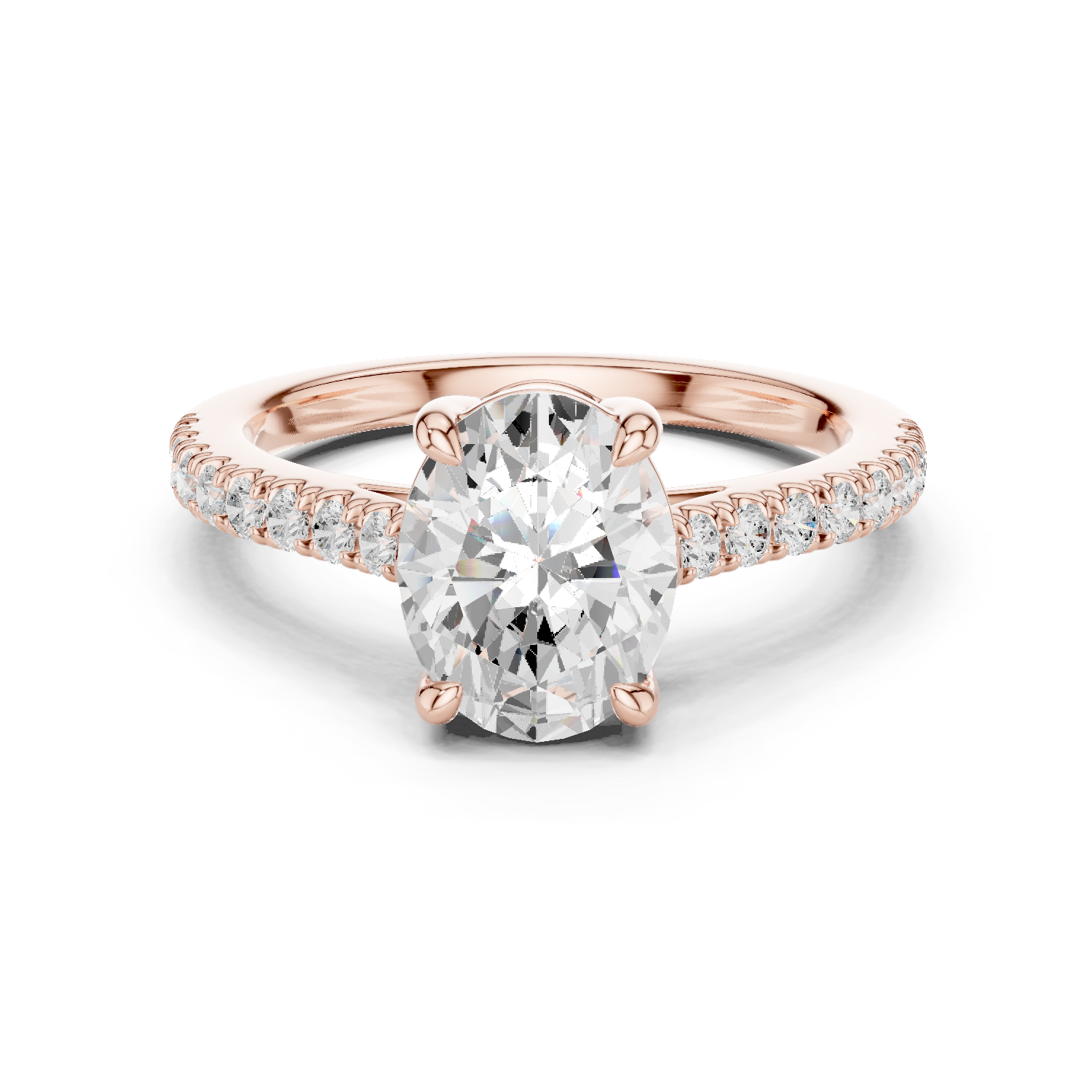 Oval Cut Pavé Diamond Engagement Ring