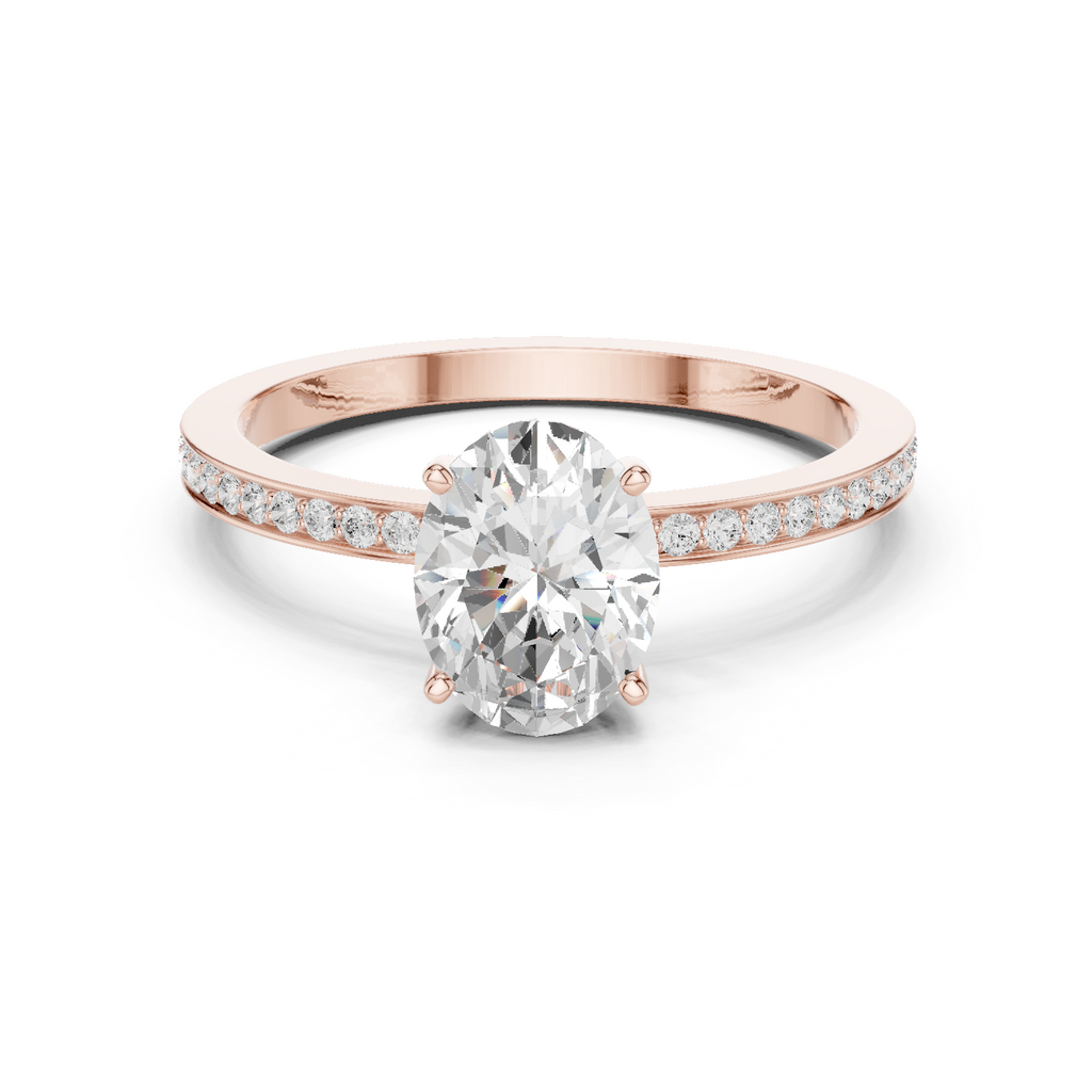 Oval Cut Pavé Diamond Engagement Ring