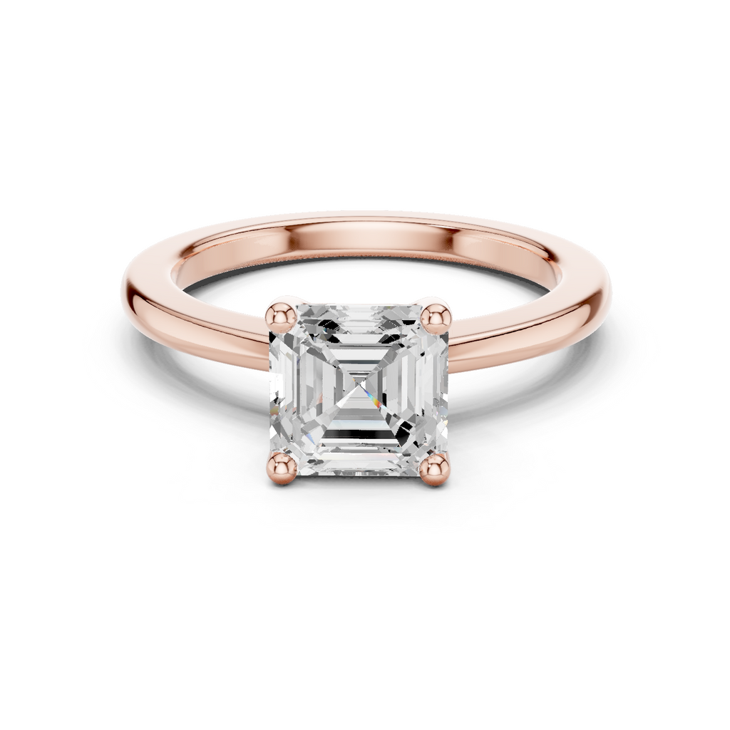 Asscher Cut Solitaire Engagement Ring