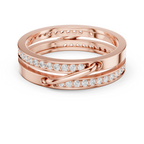 Modern Double Row Pavé Diamond Band in Rose Gold