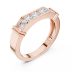 0.55 CT Five Stone Round Diamond Wedding Band