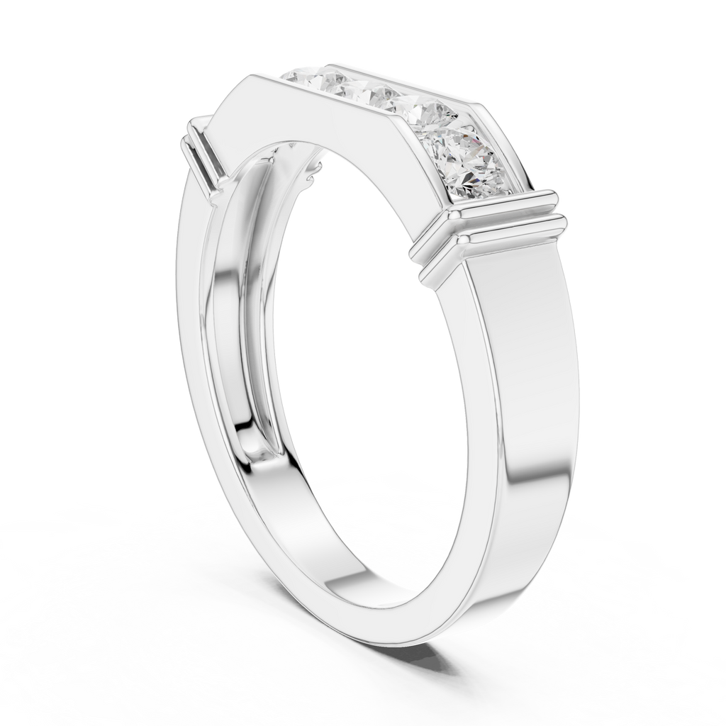 0.55 CT Five Stone Round Diamond Wedding Band