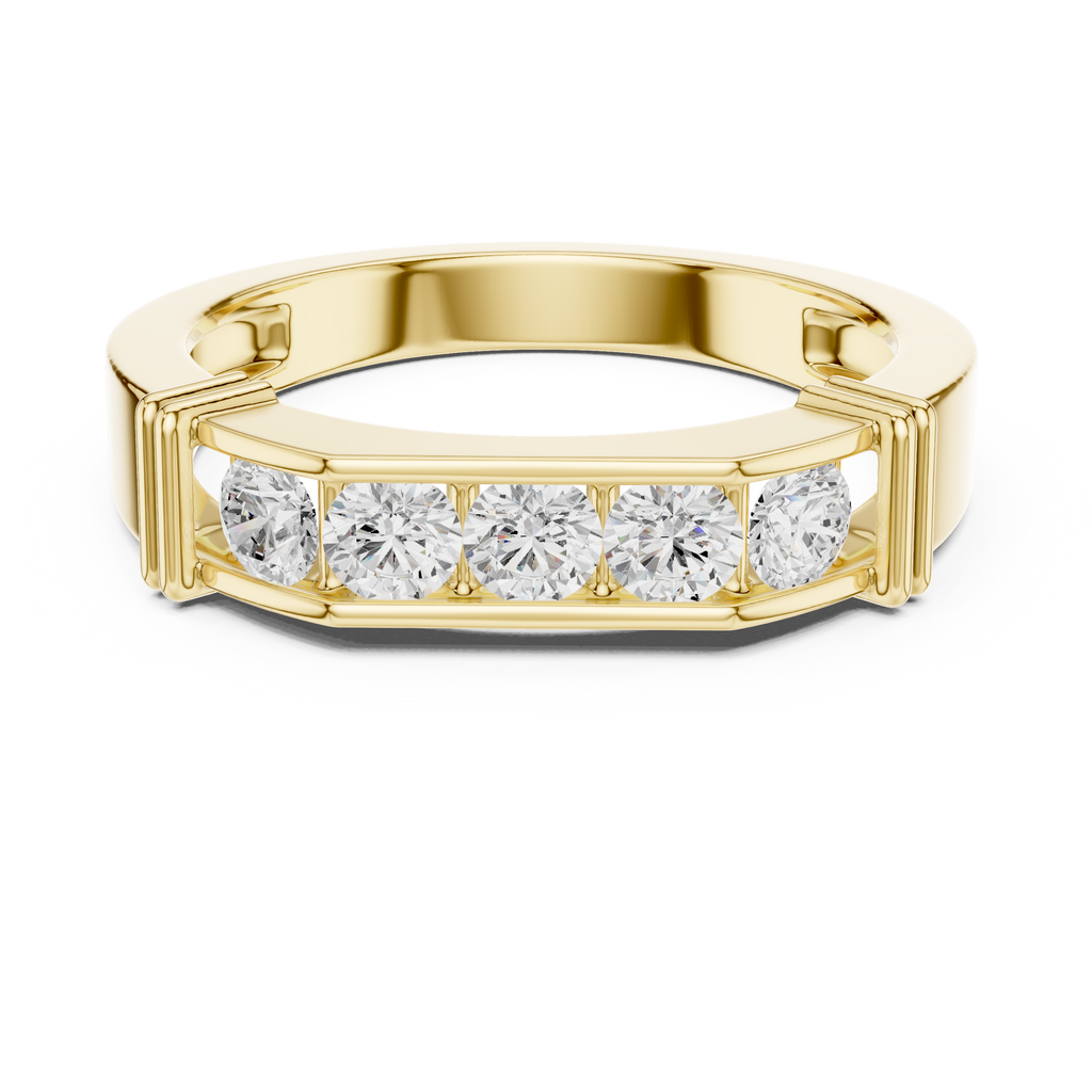 0.55 CT Five Stone Round Diamond Wedding Band