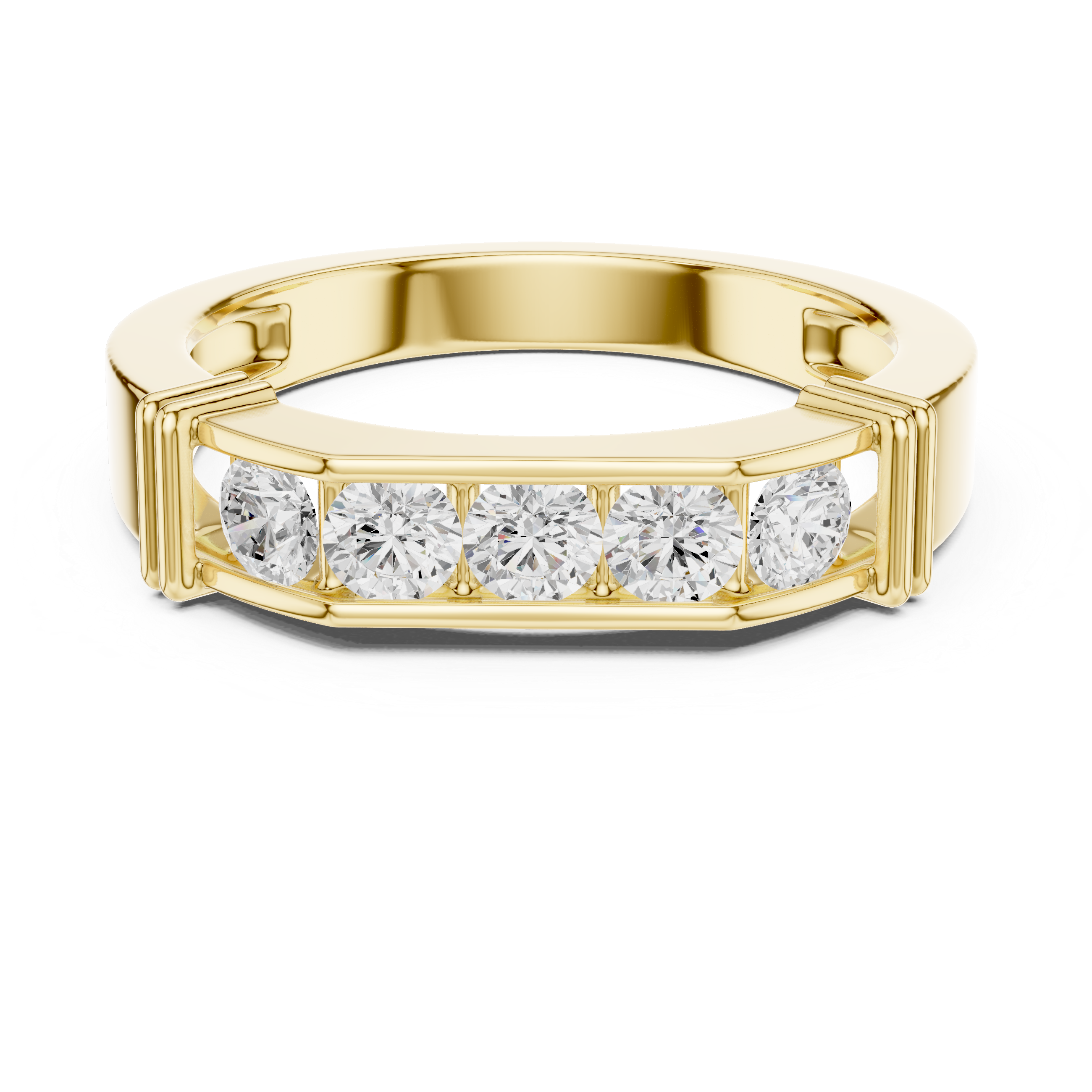0.55 CT Five Stone Round Diamond Wedding Band