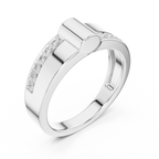 0.18 CT Men's Diamond Signet Ring with Pavé Shoulders
