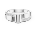 0.18 CT Men's Diamond Signet Ring with Pavé Shoulders