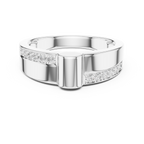 0.18 CT Men's Diamond Signet Ring with Pavé Shoulders