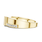 0.18 CT Men's Diamond Signet Ring with Pavé Shoulders