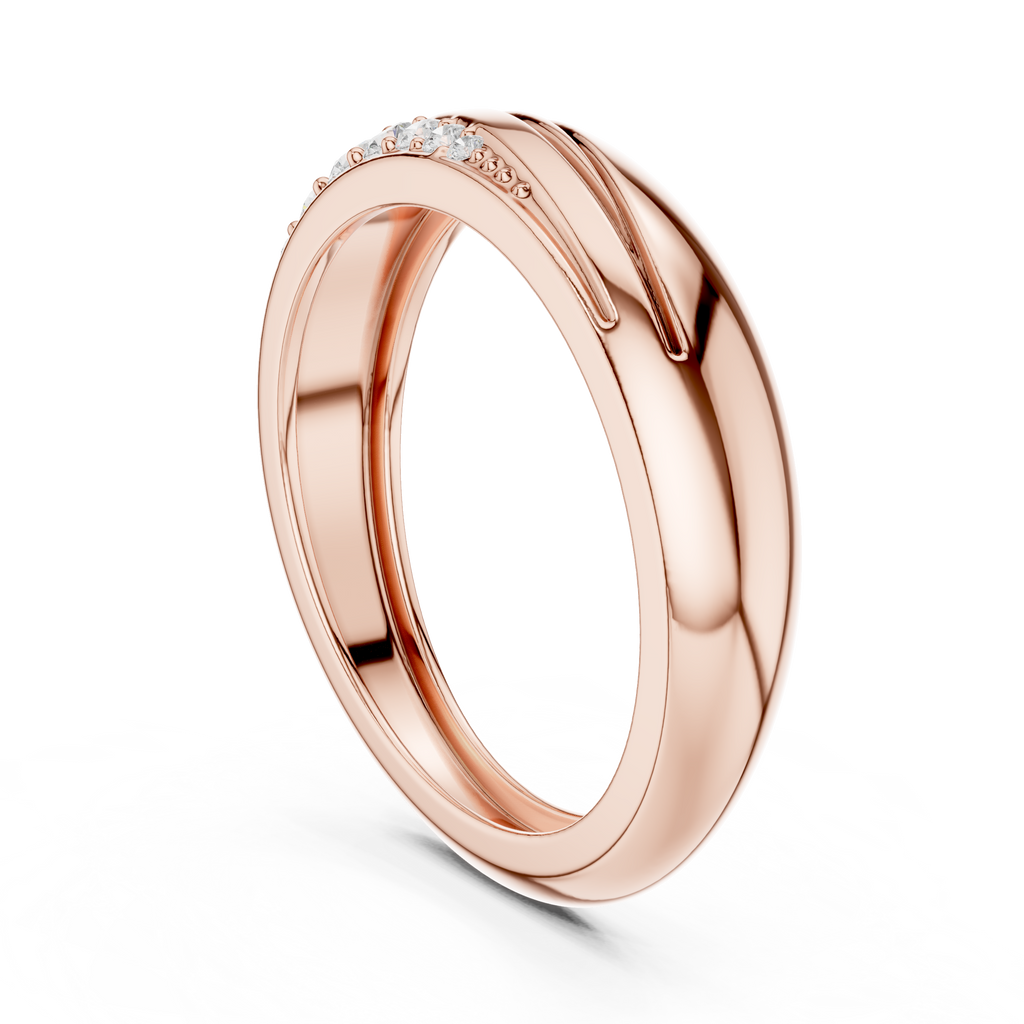 0.14 CT Curved Pavé Diamond Wedding Band
