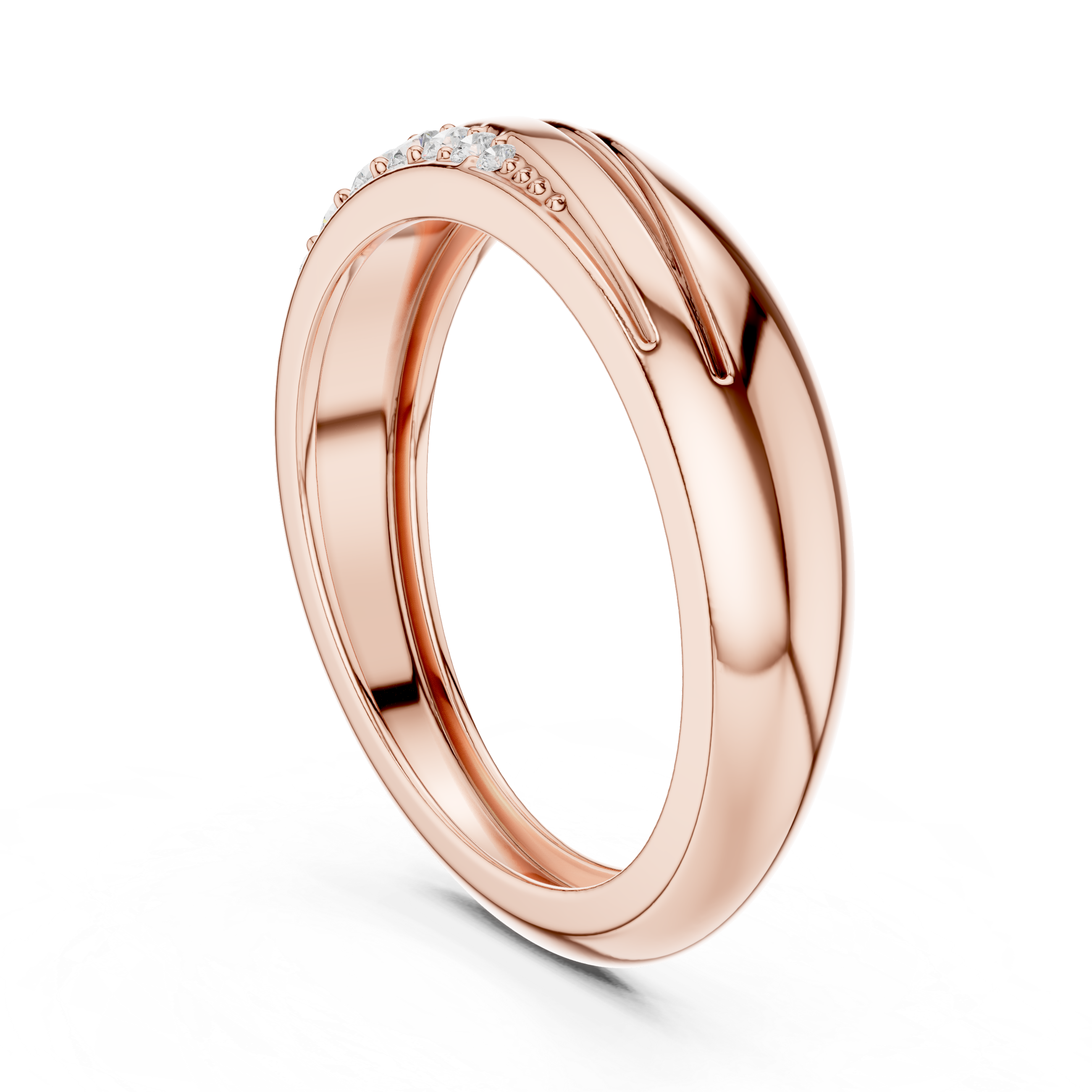 0.14 CT Curved Pavé Diamond Wedding Band