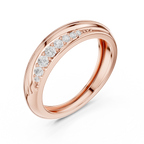 0.14 CT Curved Pavé Diamond Wedding Band