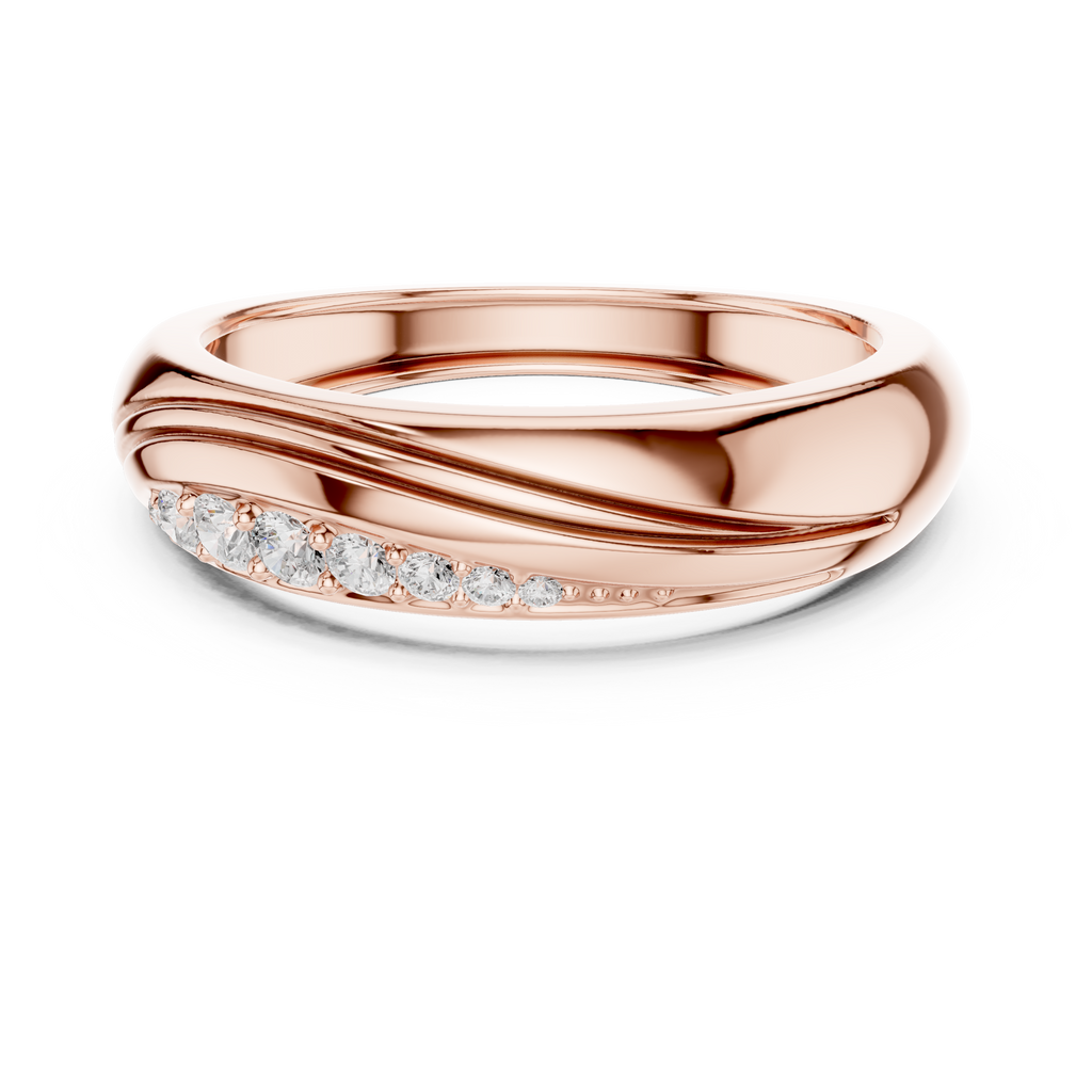 0.14 CT Curved Pavé Diamond Wedding Band
