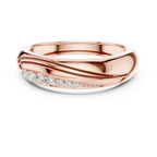 0.14 CT Curved Pavé Diamond Wedding Band