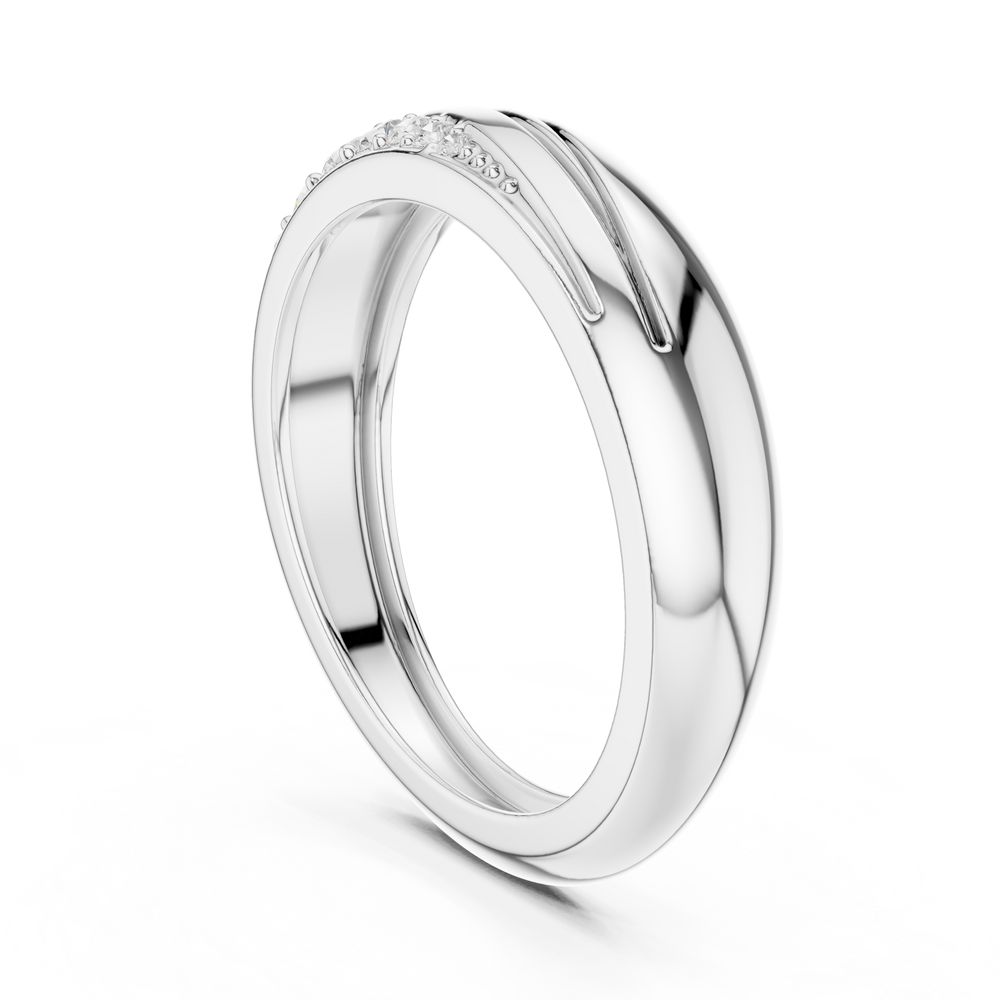 0.14 CT Curved Pavé Diamond Wedding Band
