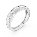 0.14 CT Curved Pavé Diamond Wedding Band