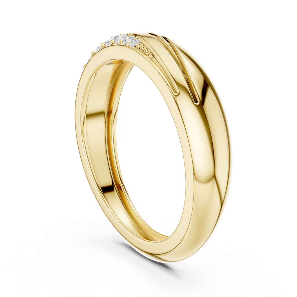 0.14 CT Curved Pavé Diamond Wedding Band