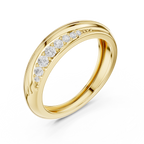 0.14 CT Curved Pavé Diamond Wedding Band