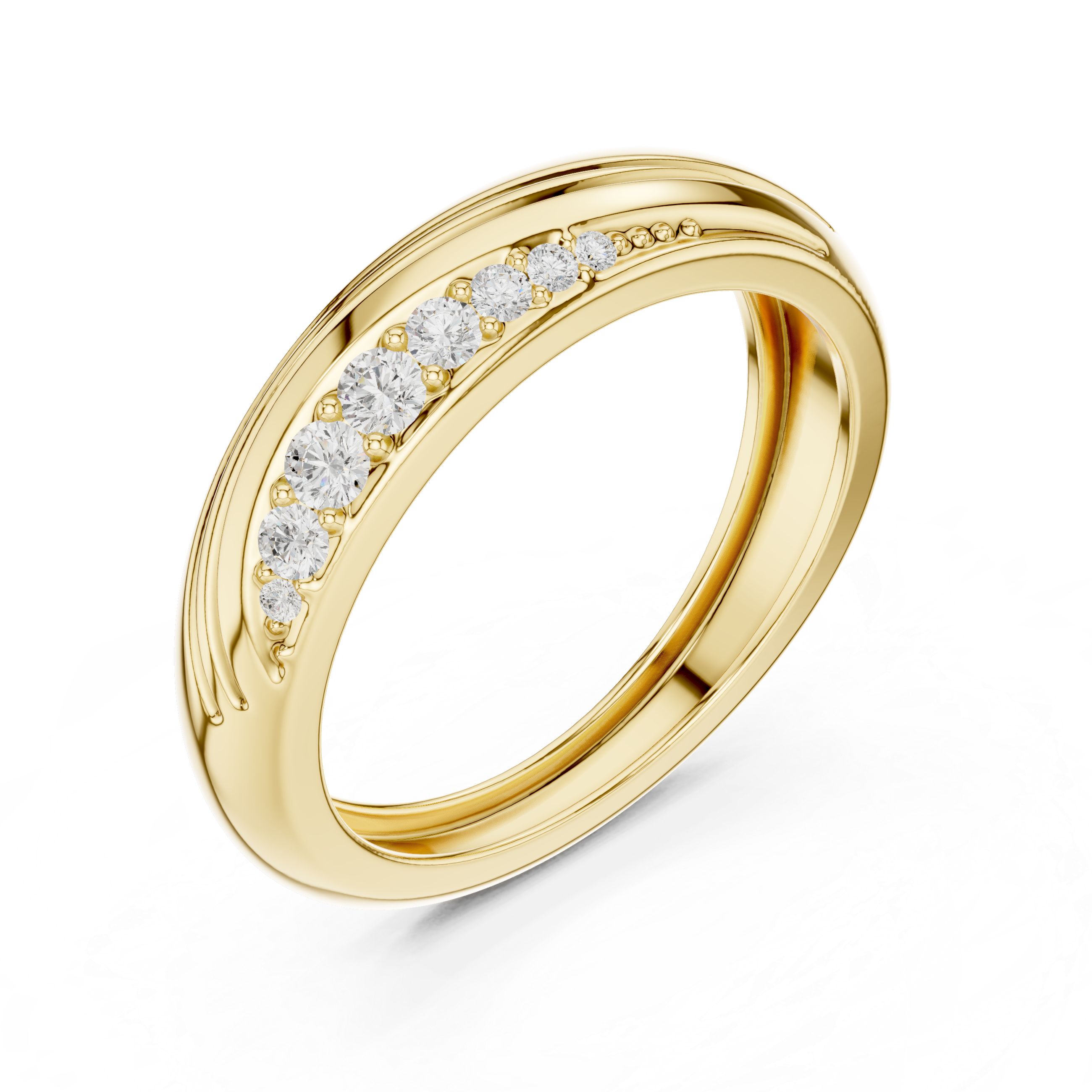 0.14 CT Curved Pavé Diamond Wedding Band