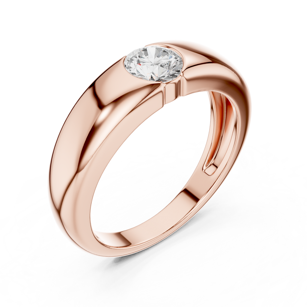0.005 CT Flush Set Diamond Men's Wedding Band