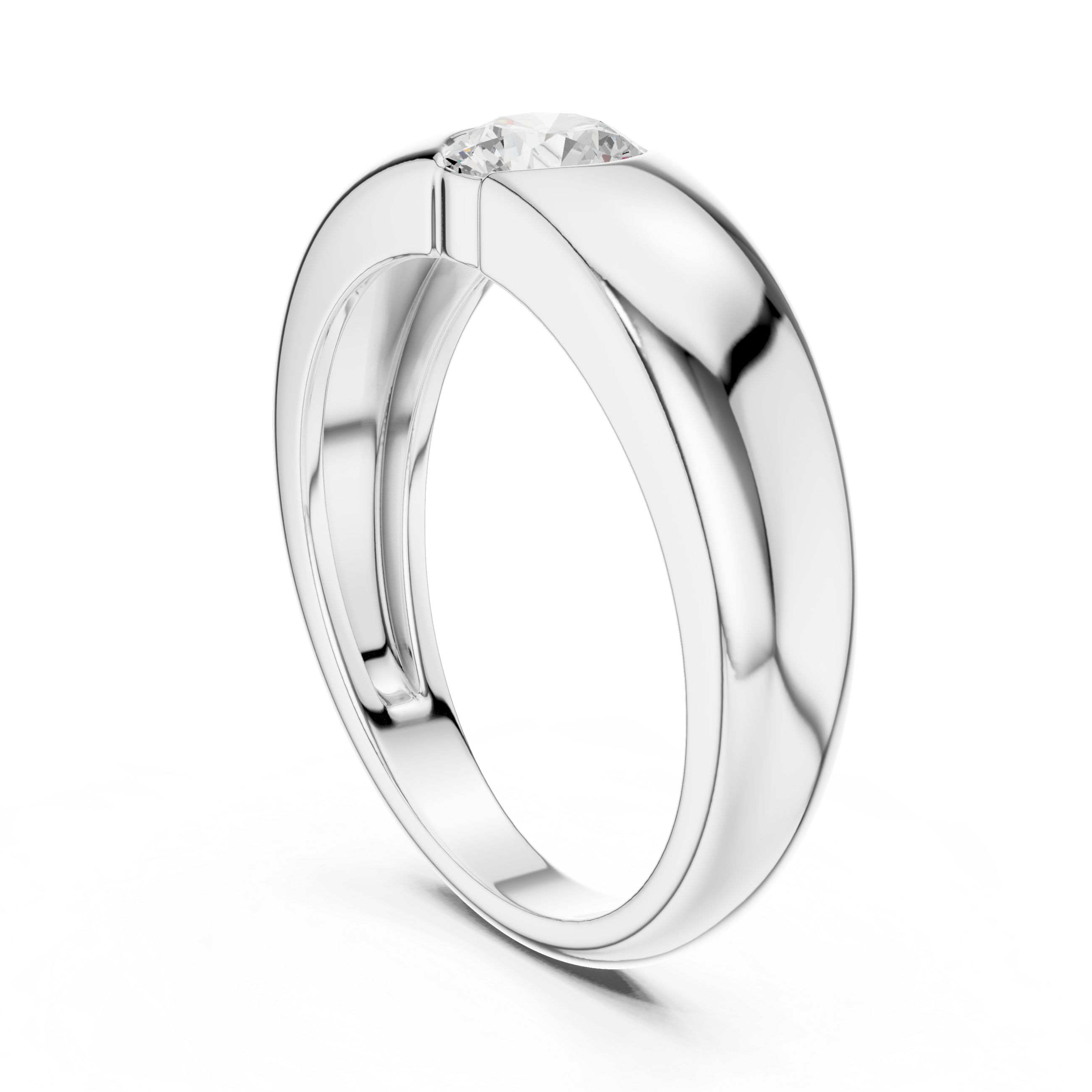 0.005 CT Flush Set Diamond Men's Wedding Band