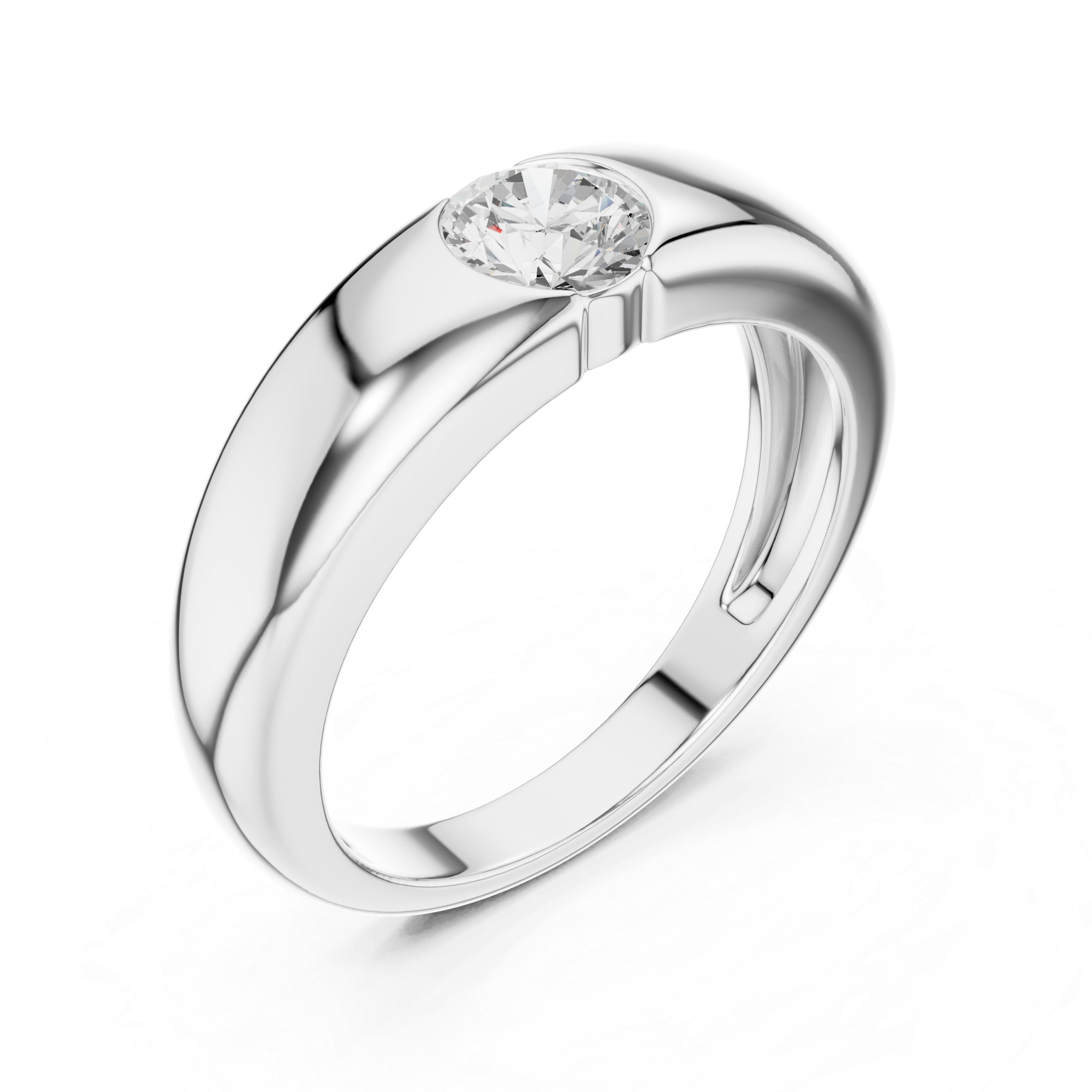 0.005 CT Flush Set Diamond Men's Wedding Band