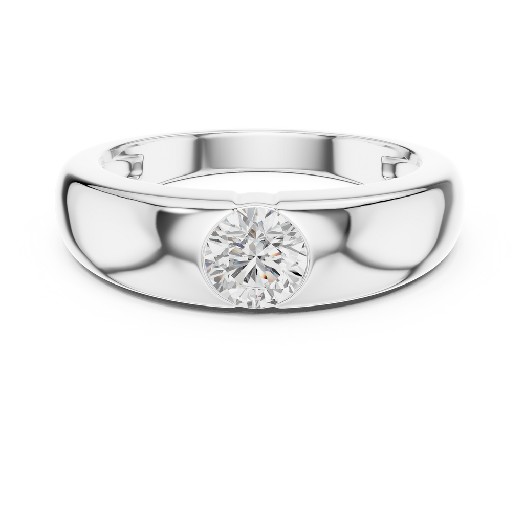 0.005 CT Flush Set Diamond Men's Wedding Band