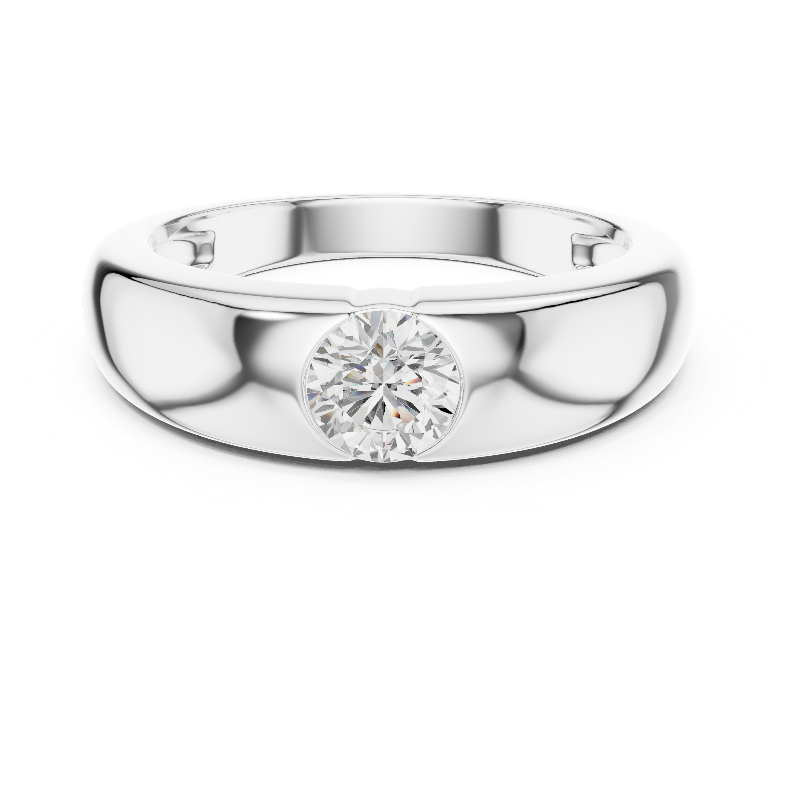 0.005 CT Flush Set Diamond Men's Wedding Band