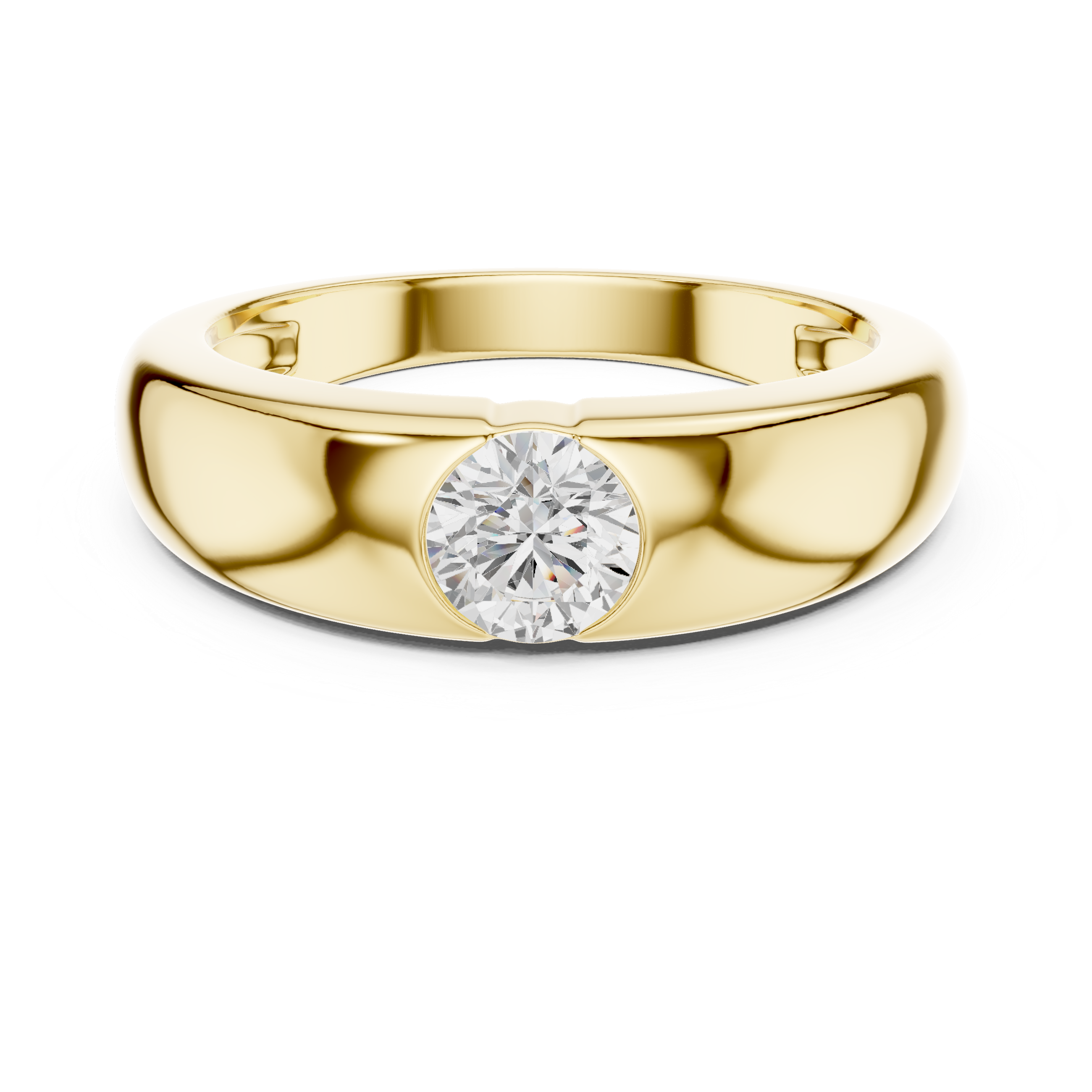 0.005 CT Flush Set Diamond Men's Wedding Band