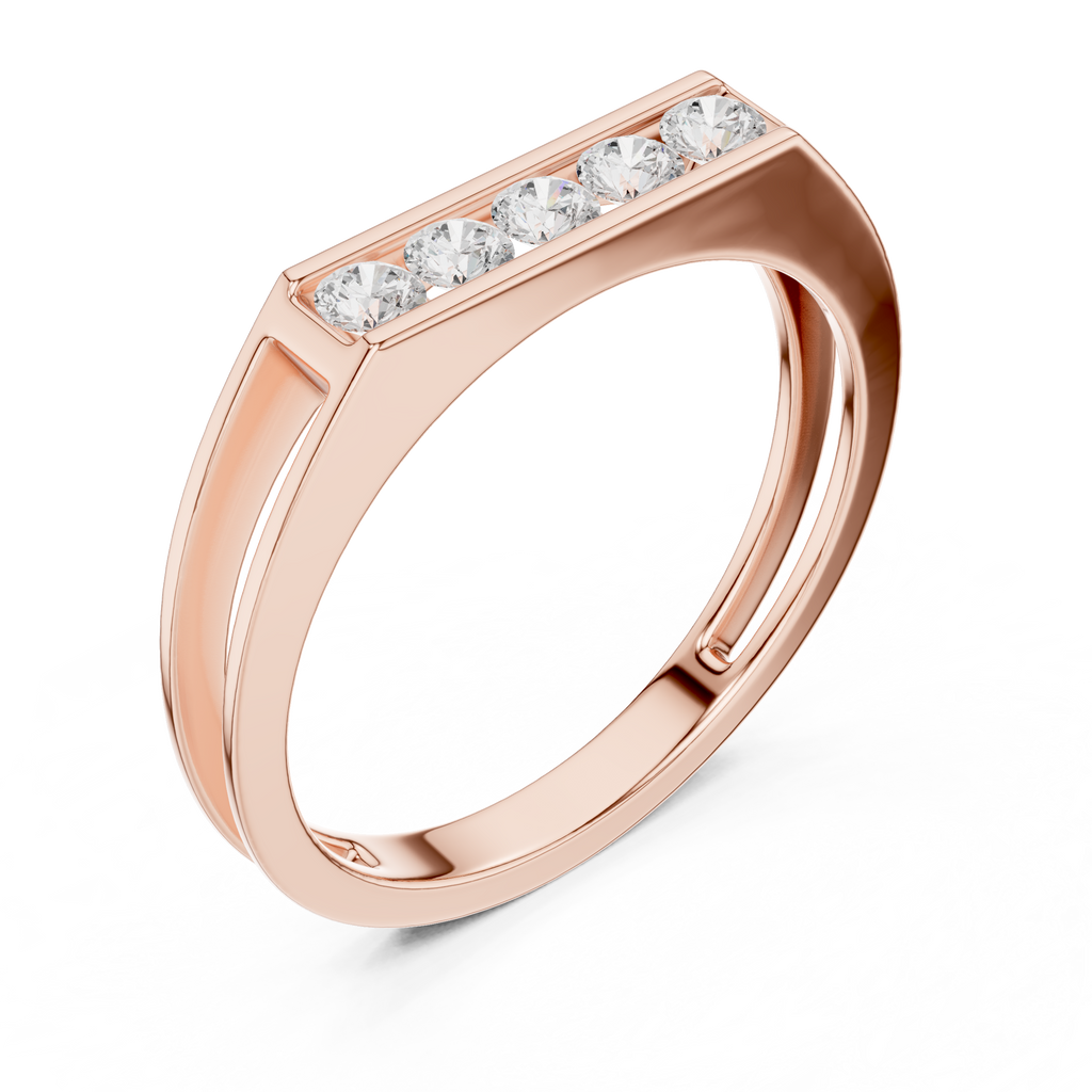 Channel Set Diamond Men's Wedding Band